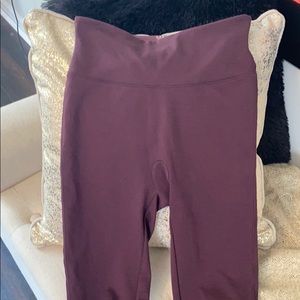 SPANX deep wine high waisted leggings